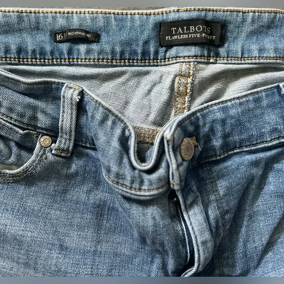 Talbots boyfriend, torrid distressed flare, JMS capris jeans lot bundle size 16 - Picture 3 of 10
